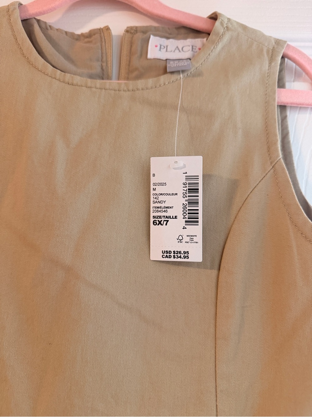 The Children's Place Tan Sleeveless Bow-Front Pleated Dress - Picture 2 of 2